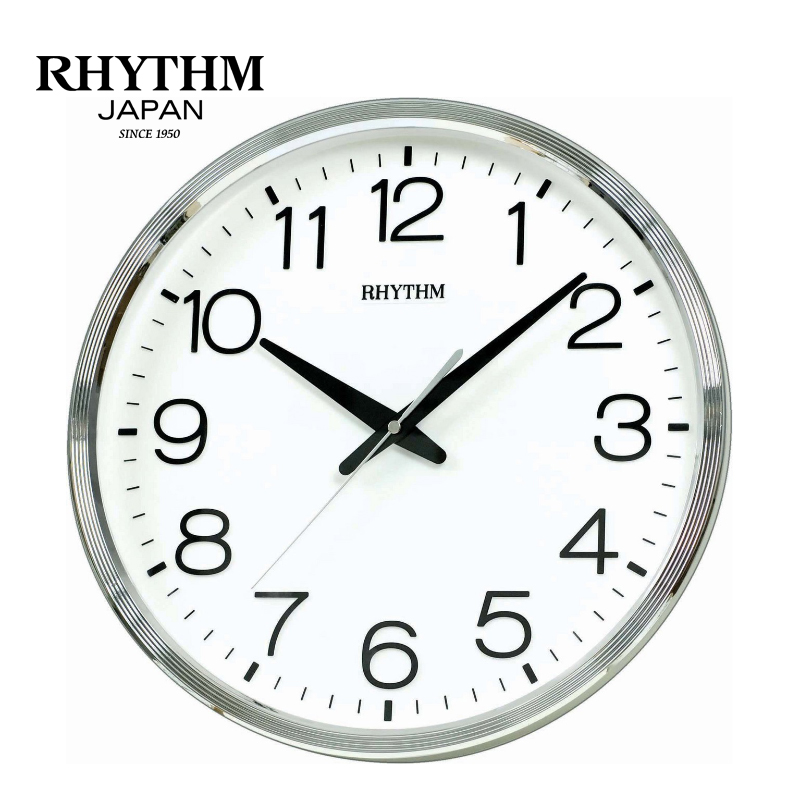 Đồng hồ treo tường Nhật Bản Rhythm CMG494BR19 - Kt 36.0 x 4.4cm, 855g Vỏ nhựa, dùng PIN.