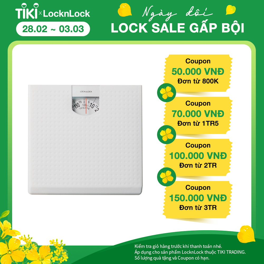 Cân Sức Khỏe LocknLock ENC536WHT Dùng Trong Gia Đình - 120kg