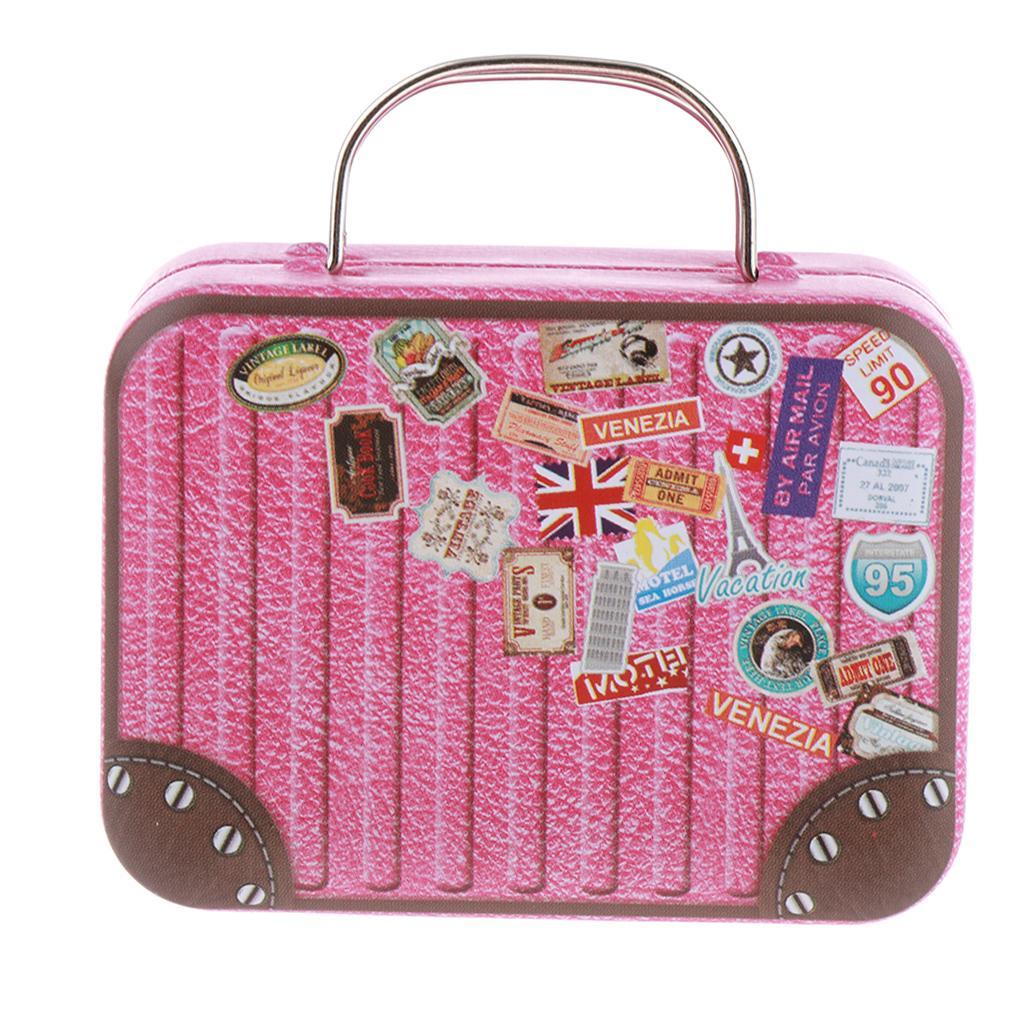 3Pcs 1/6 Scale Doll House Furniture Miniature Iron Suitcase Scene Layout