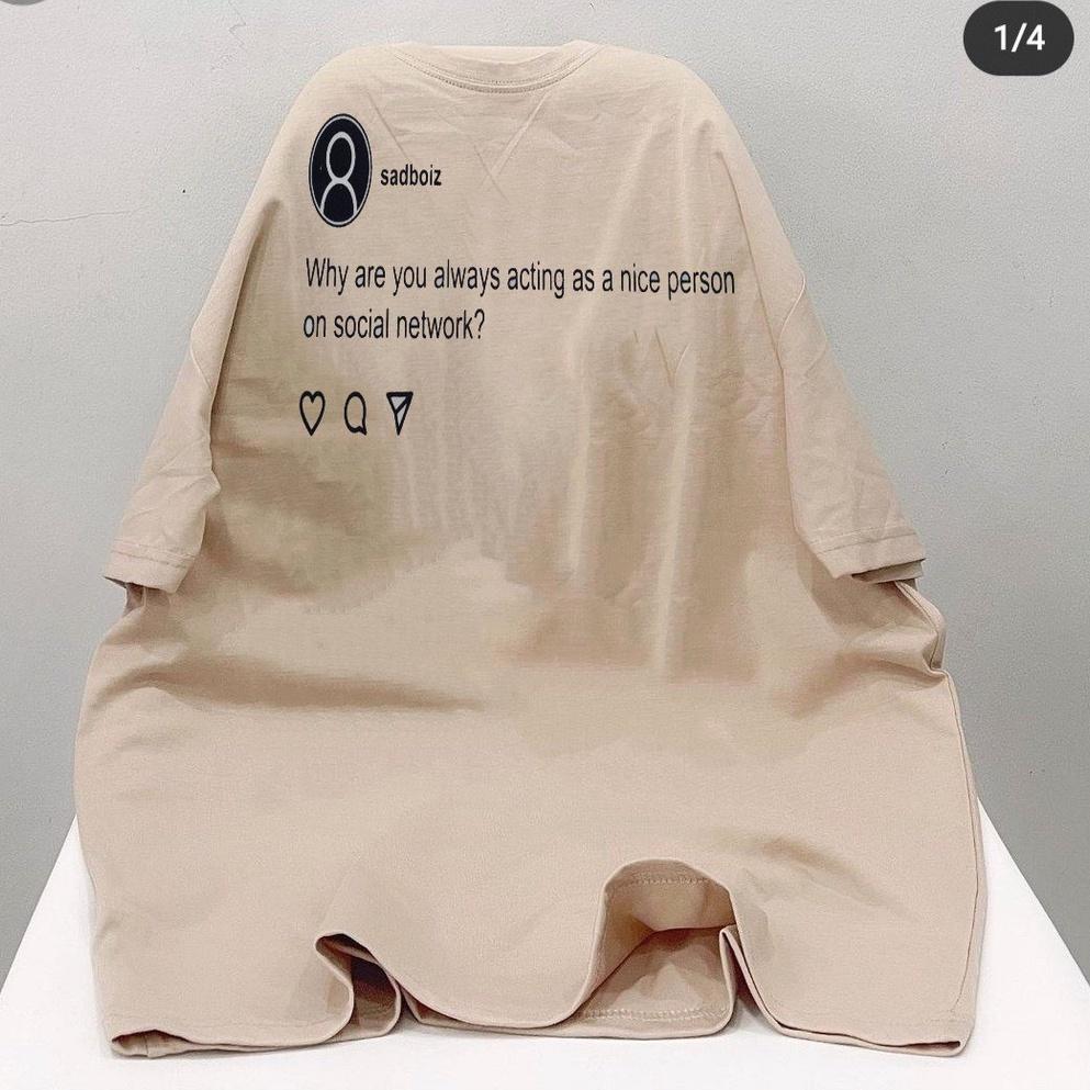 Áo Thun Sadboy - Áo thun tay lỡ form rộng Unisex 38-65kg Nam Nữ