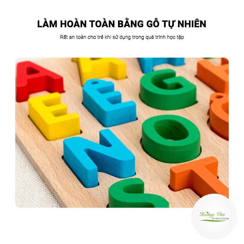 Đồ chơi bảng chữ cái tiếng Việt gồm mẫu in hoa và in thường - Làm bằng gỗ tự nhiên 100% - Giúp trẻ sớm nhận biết mặt chữ