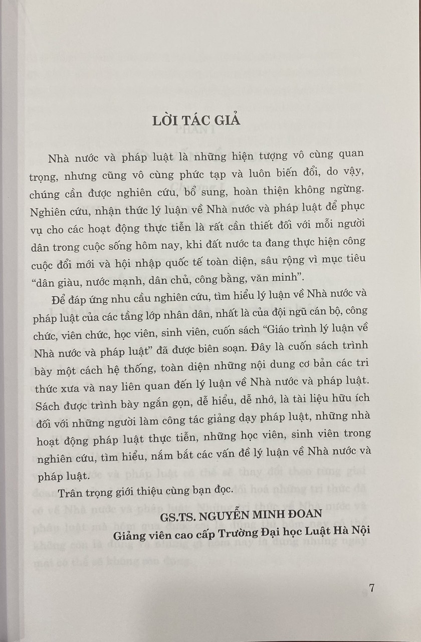 Sách - Giáo Trình Lý Luận Về Nhà Nước Và Pháp Luật