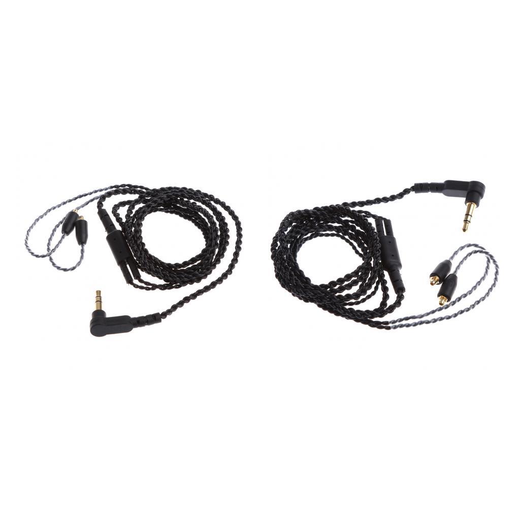 Upgrade Replacement Audio Earphone Headset Cable Cord for Shure SE846 SE535 SE425 SE315 SE215 UE900, Pack of 2