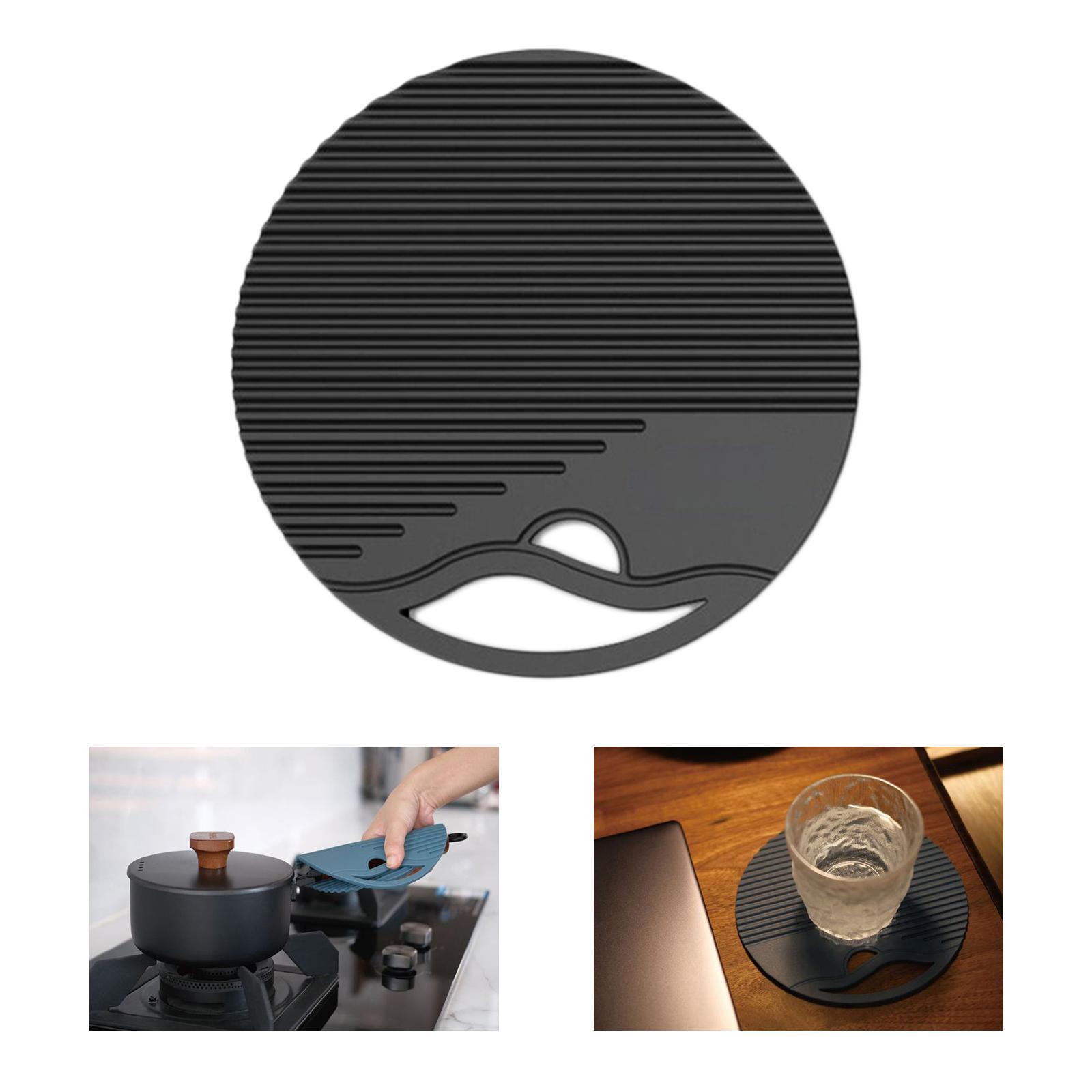 Silicone Table Mat Heat Resistant Non Slip Placemat  Black