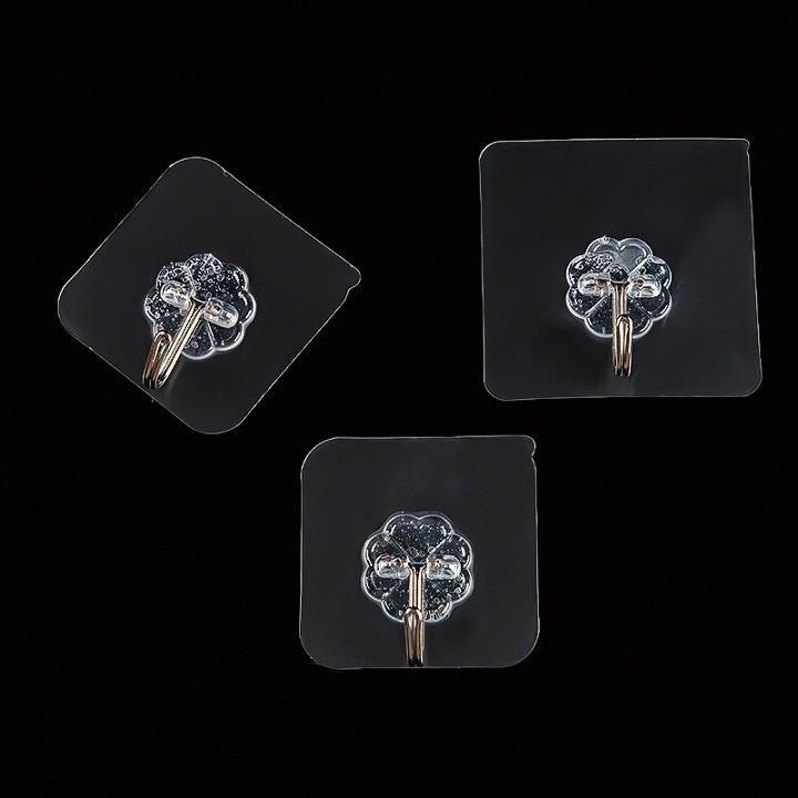 Set 10 Móc Dán Tường Siêu Dính Trong Suốt Chịu Lực Tốt Treo Tường Chắc Chắn