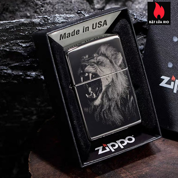 Hình ảnh Bật Lửa Zippo 49433 – Zippo Lion Design Black Ice