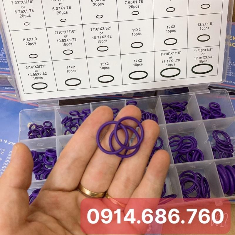 Hộp sin điều hoà ô tô 270 chi tiết, bộ gioăng cao su O-Ring 18 size