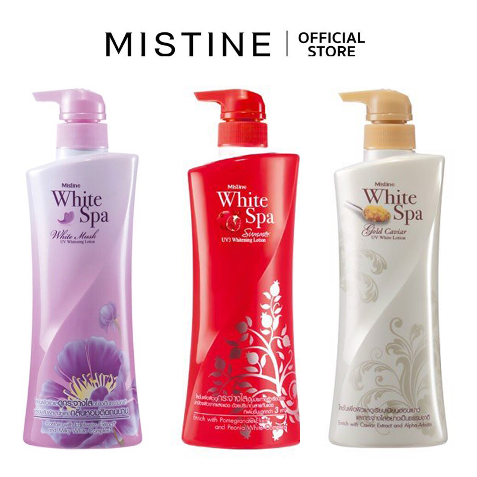 Kem dưỡng trắng da Mistine White Spa Gold Carvia Thái Lan 400ml tặng móc khóa