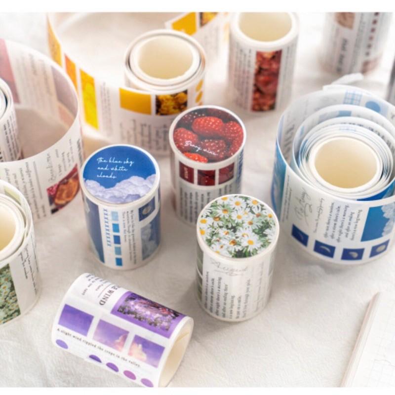 Cuộn 3 mét băng dính washi tape hình ảnh nhiều chủ đề