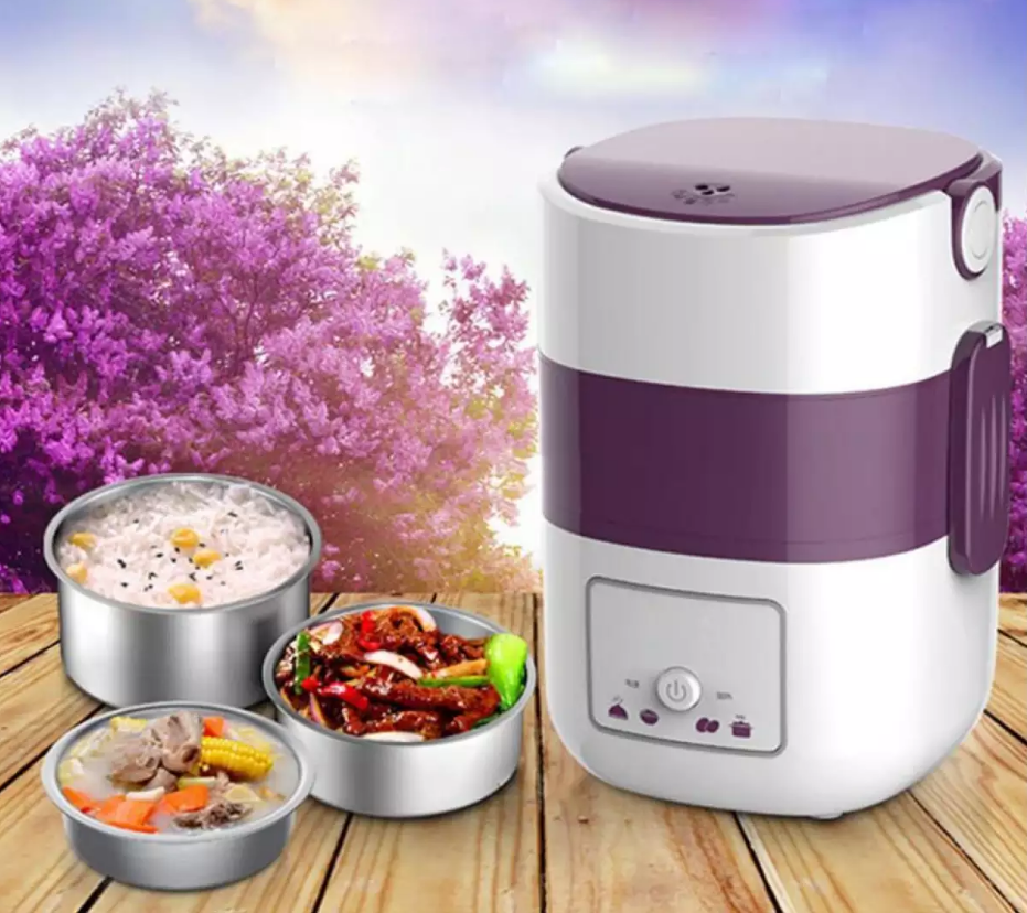 Hộp cơm cắm điện văn phòng 3 tầng chức năng hâm nóng và nấu chín thực phẩm RONGWEI - Hàng nhập khẩu