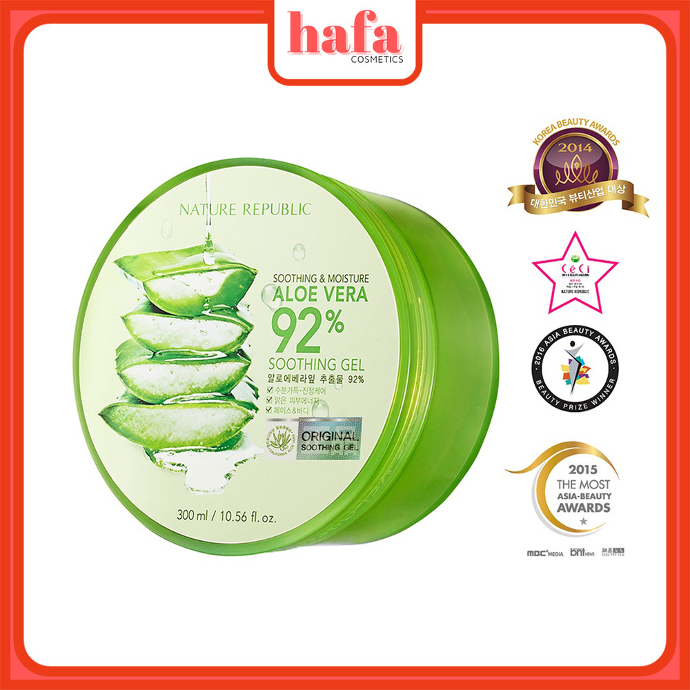 Gel Lô Hội Nature Republic Soothing &amp; Moisture Aloe Vera 92% Soothing Gel (300ml)