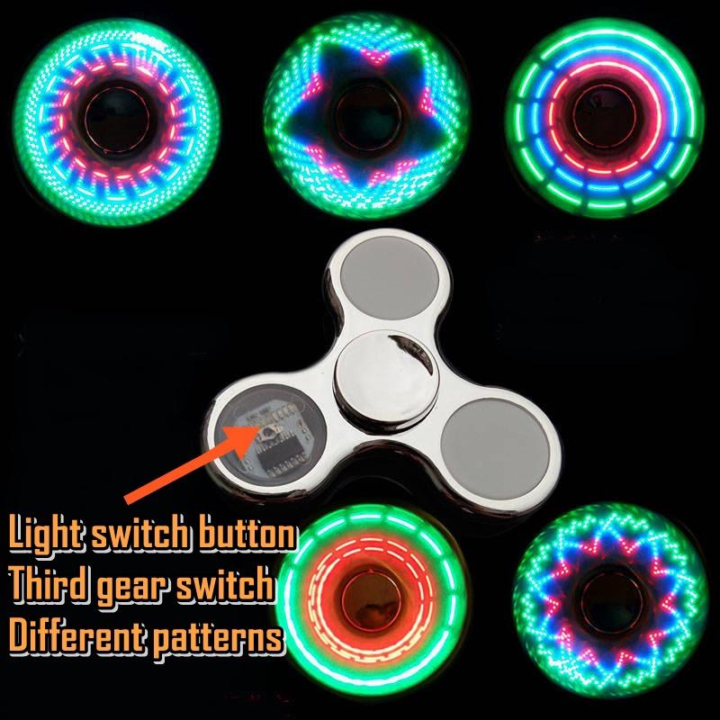 (SẴN VN) Con Quay Đồ Chơi Fidget Spinner Đèn Led 6 Màu Sáng Tạo Giúp Giảm Căng Thẳng Vui Nhộn