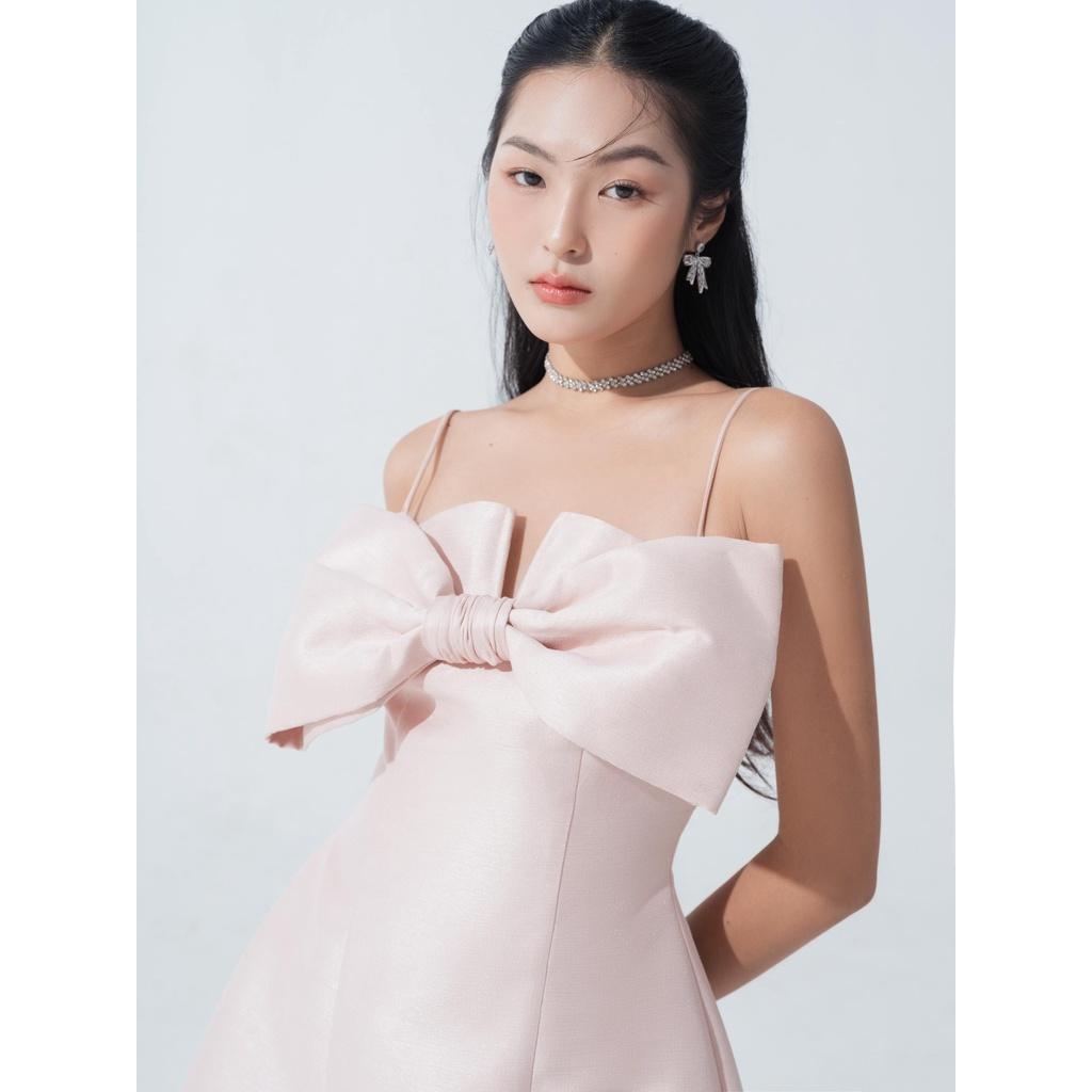RECHIC Đầm Ngắn Bonnie kiểu hai dây thiết kế nơ bảng to phía trước trẻ trung gợi cảm