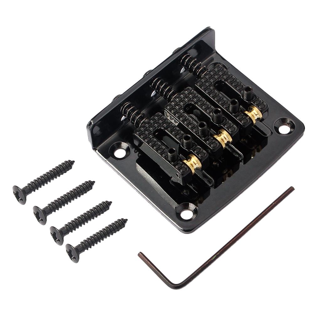 Sunnimix Có Thể Điều Chỉnh 3 Dây Đàn Guitar Đuôi Cầu Đàn Guitar Thay Thế Phần Đen
