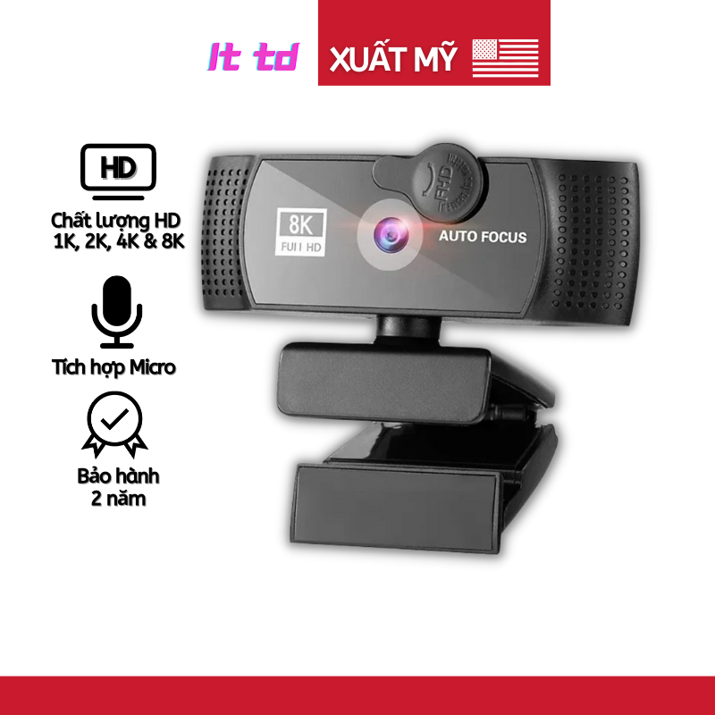 Webcam Full HD 1K 2K 4K 8K Camera Máy Tính Tự Động Lấy Nét LT - Hàng Chính Hãng