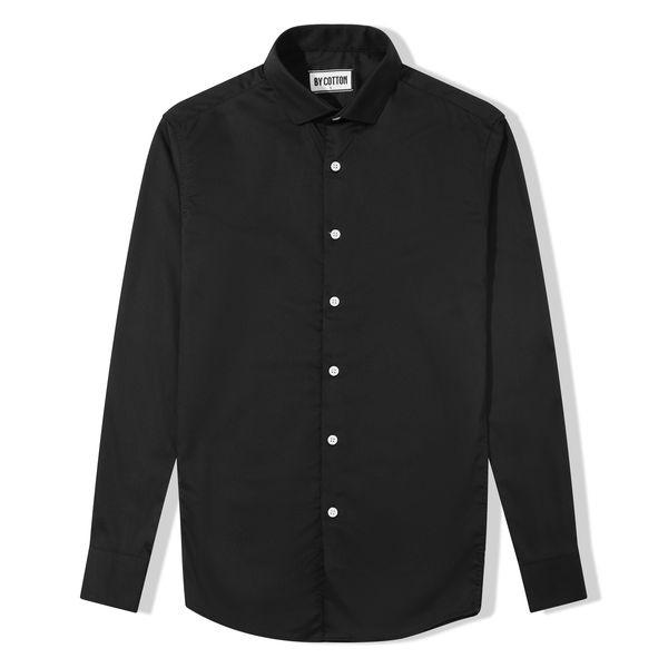Áo Sơ Mi Nam Dài Tay Đen Vải Cotton BY COTTON Cotton Black Shirt