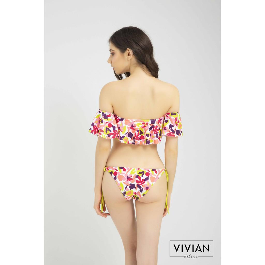 Quần bơi Nữ VIVIAN BIKINI kiểu tam giác cột dây hai bên- màu Floral - VS146_FLO