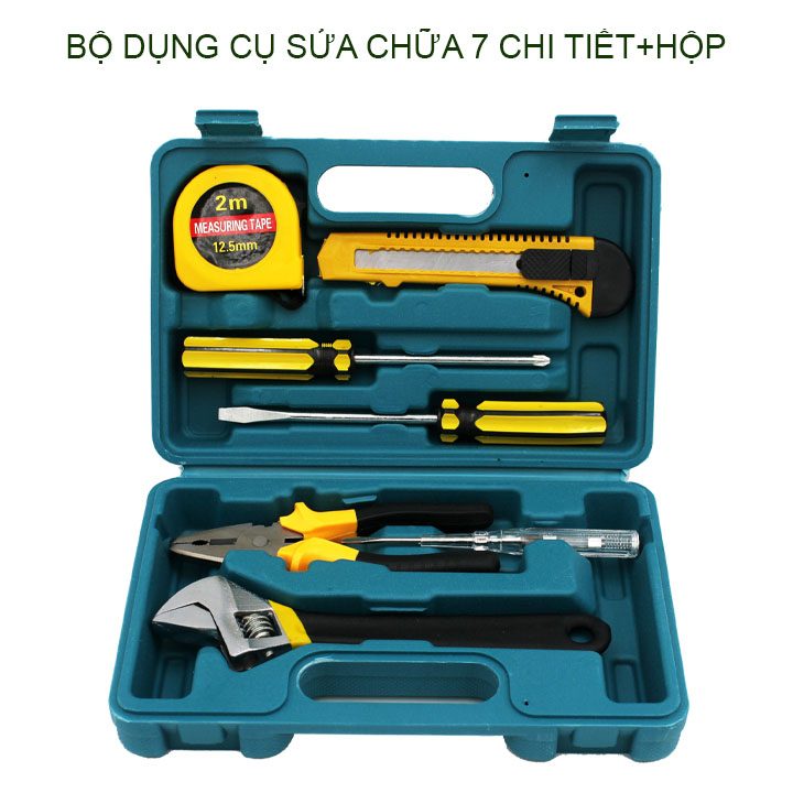 Bộ dụng cụ đồ nghề 7-8 chi tiết tùy chọn kèm vỏ hộp nhựa