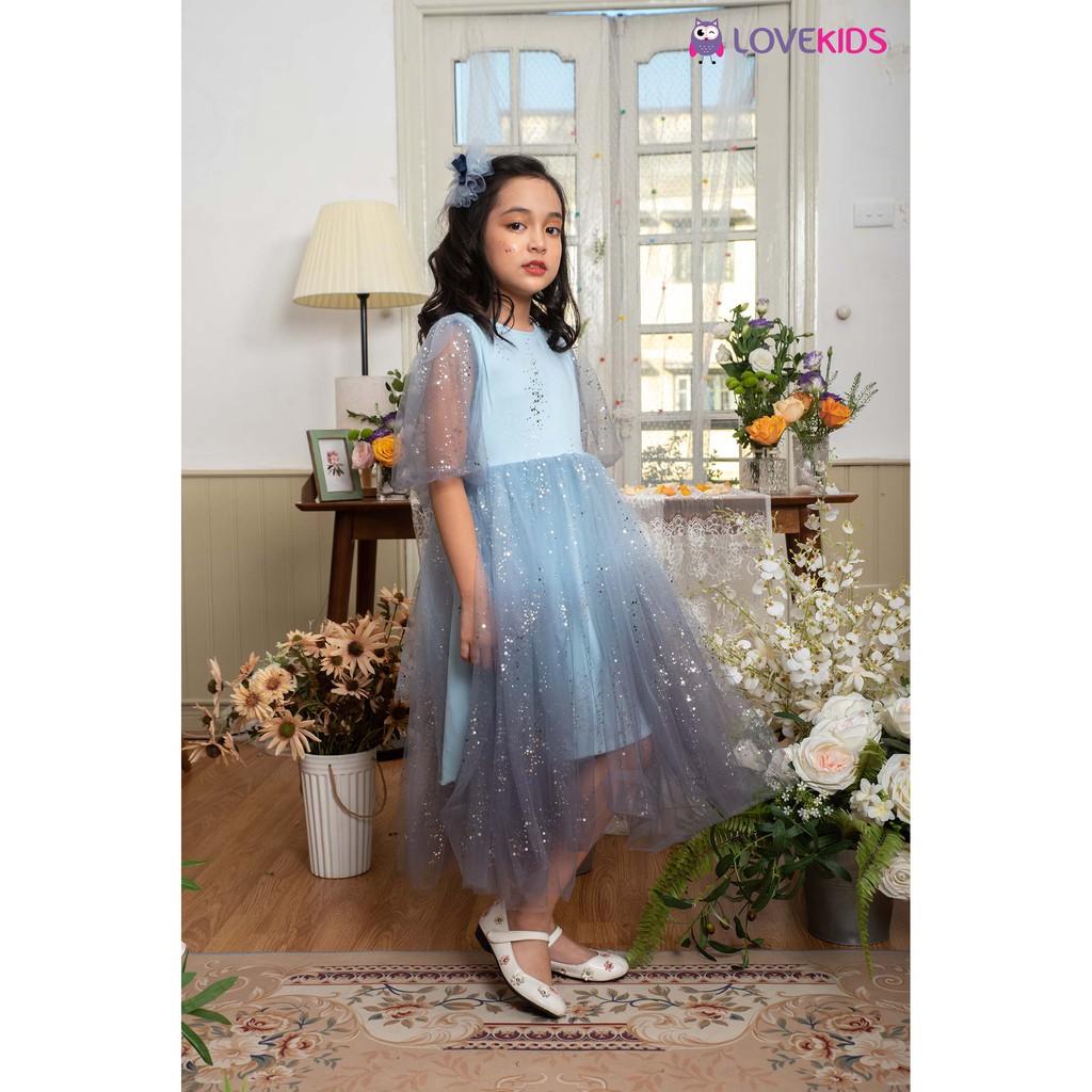 Váy công chúa loang xanh tay bồng GMG21DR00303 / LKG21DR00303 - Lovekids