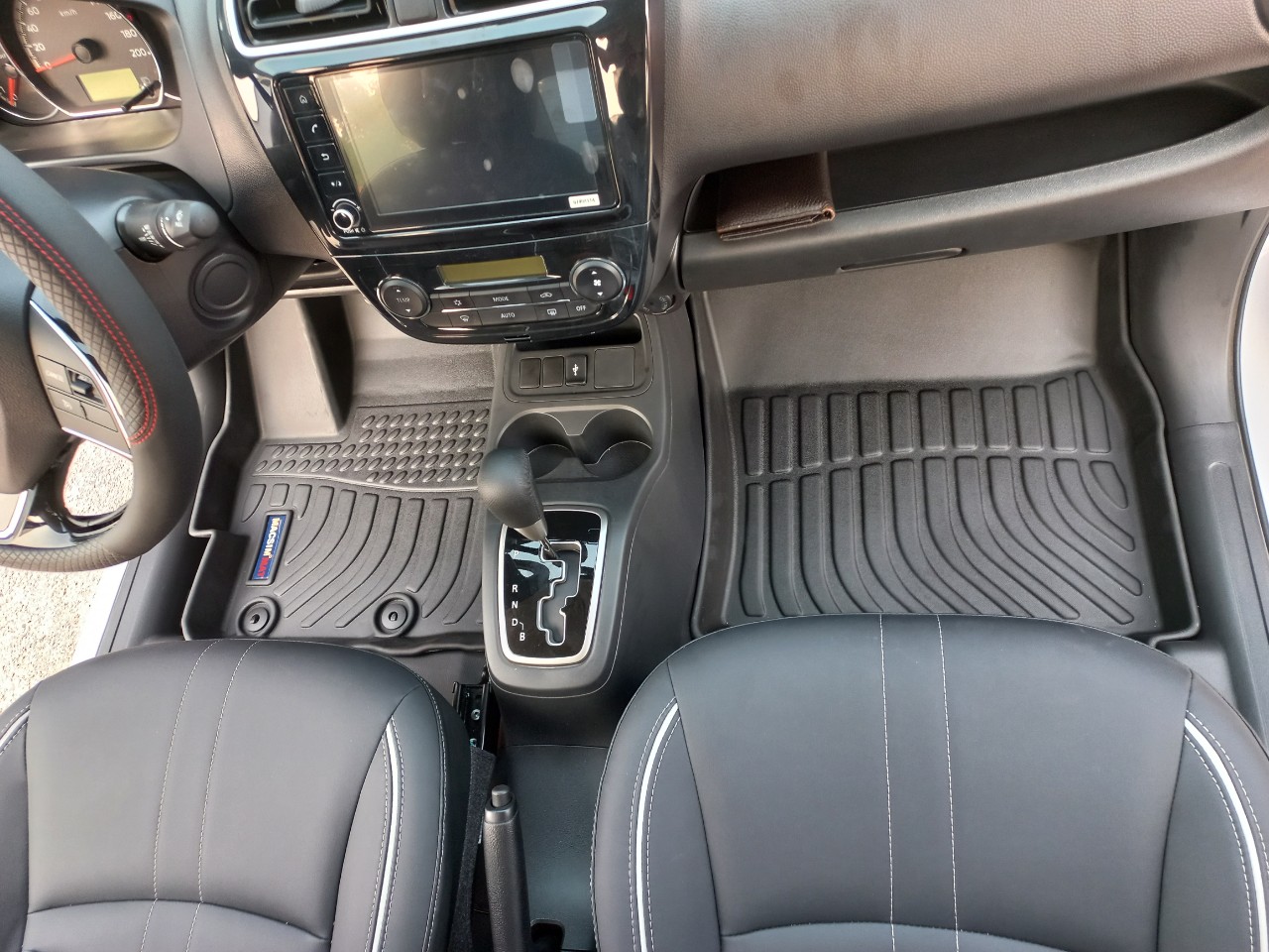 Hình ảnh Thảm lót sàn xe ô tô Mitsubishi Attrage 2019-2022 Nhãn hiệu Macsim chất liệu nhựa TPE cao cấp màu đen
