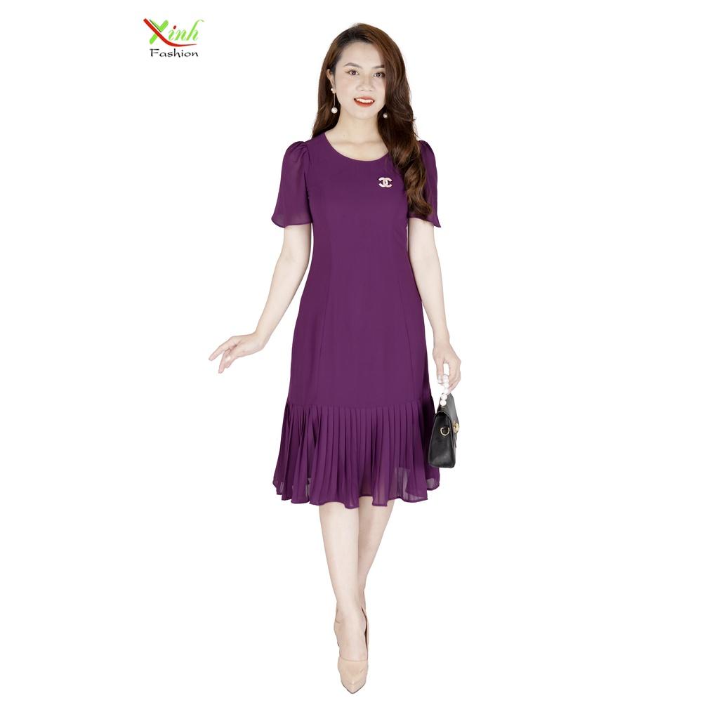 Đầm Suông Voan Đuôi Cá Dập Ly
