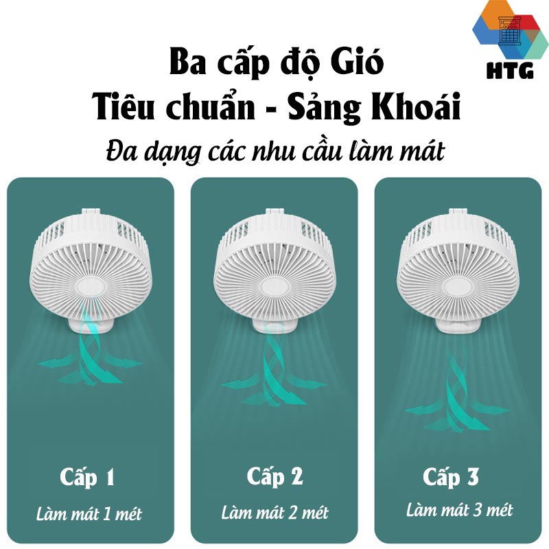 Quạt tích điện không dây Cyke F8, hàng chính hãng