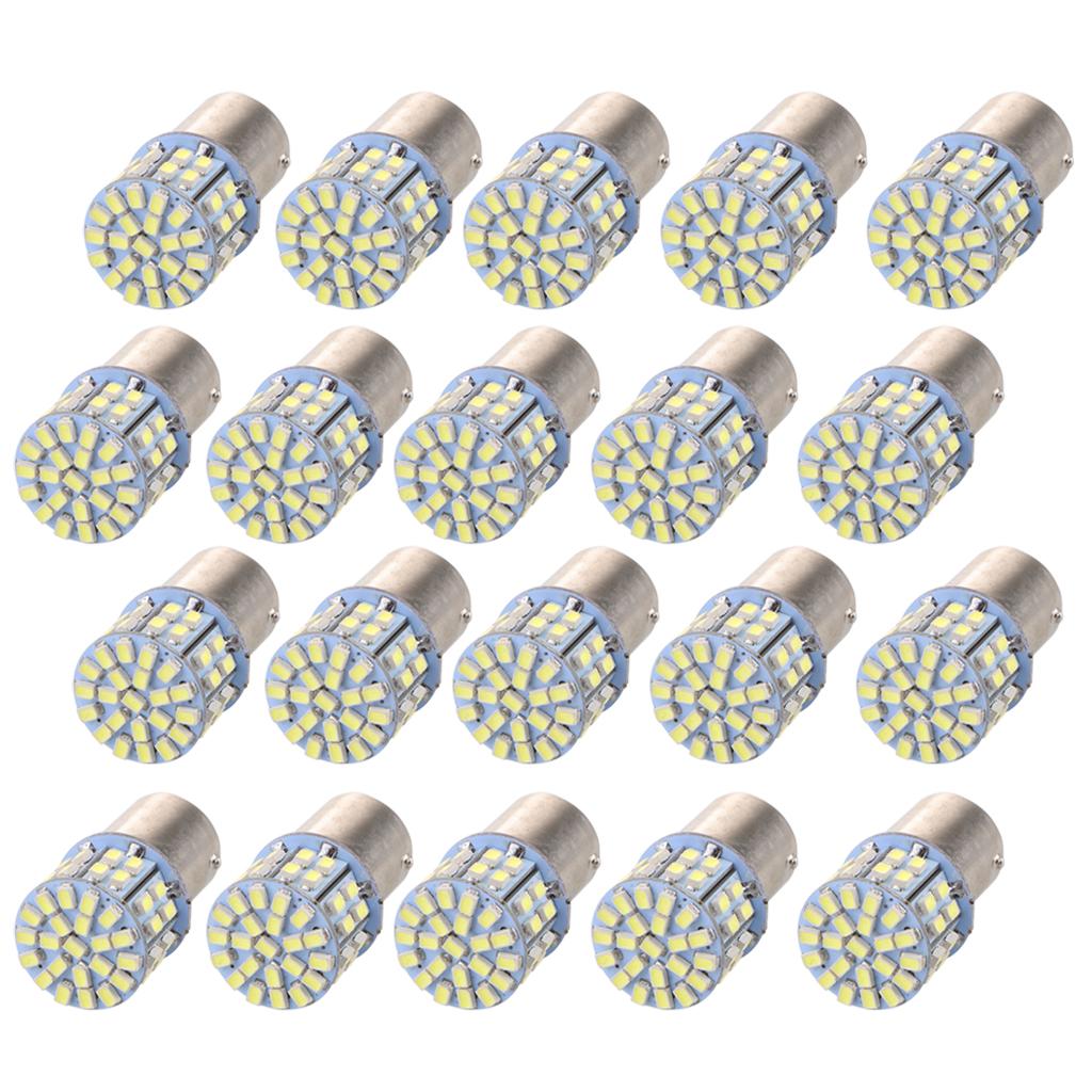 20 Pieces White 1156 Super Bright 50 SMD LED Turn Signal Light Bulb for Car