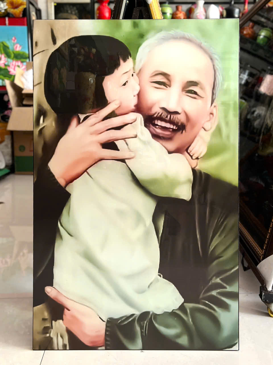 Tranh sơn mài Bác Hồ nhiều kích thước mẫu mã