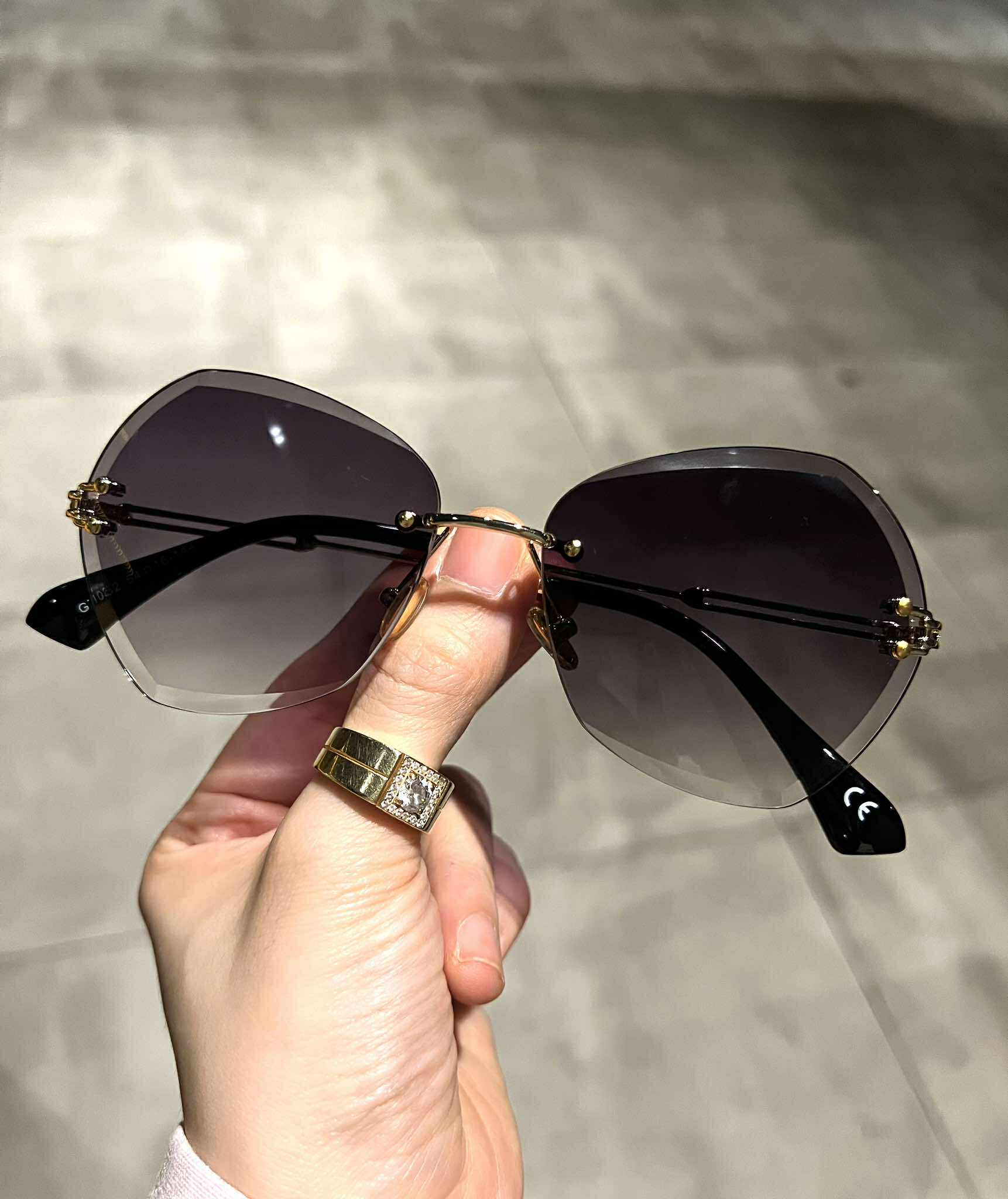 Kính mát thời trang cao cấp Mắt khoan kiểu dáng không viền sành điệu