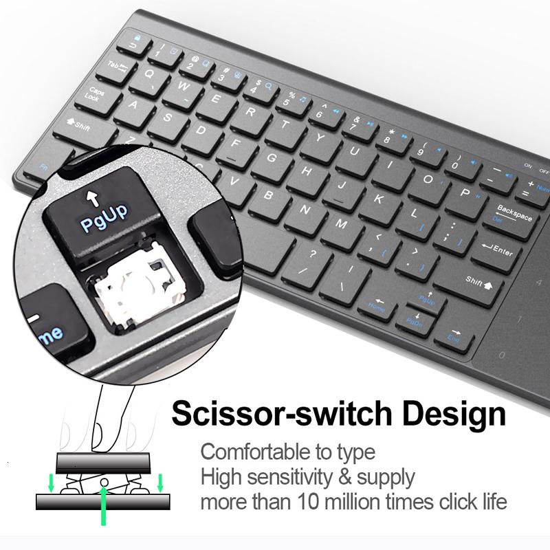 Bàn Phím Không Dây 2.4GHz Với Số Bàn Di Chuột Chuột 2 Trong 1 Mỏng Bàn Phím Số Cho Android Windows Máy Tính Để Bàn Laptop tivi Box