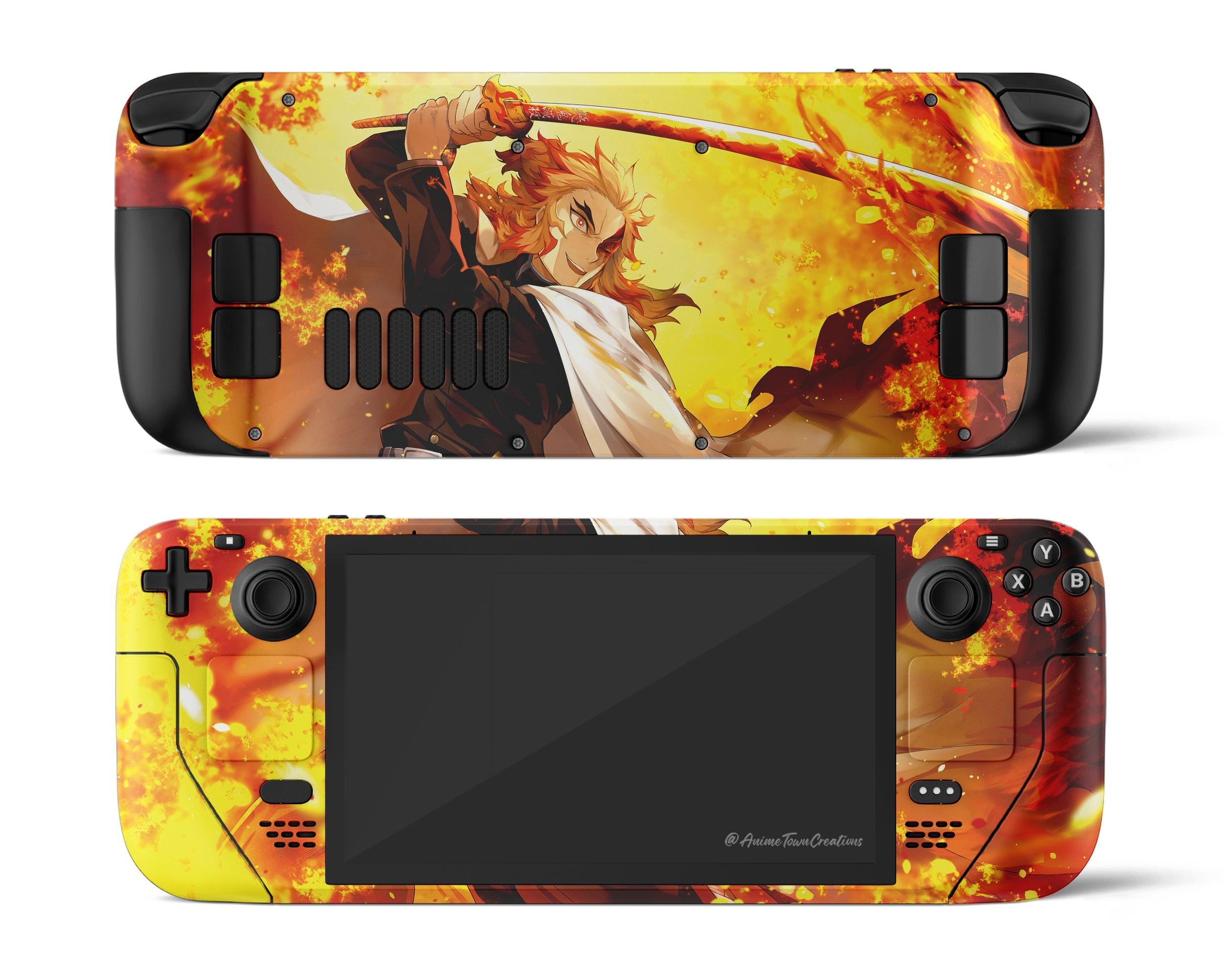 Skin dán Steam Deck mẫu Demon Slayer Rengoku Flame Hashira (Đã cắt sẵn chi tiết, dễ dán)