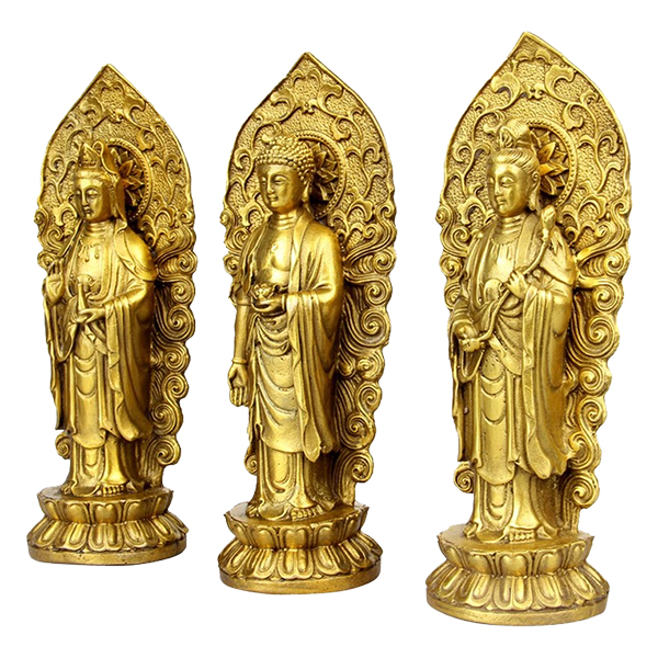 Bộ 3 Pho Tượng Tam Thế Phật Bằng Đồng Thau Cỡ Trung Tâm Thành Phát