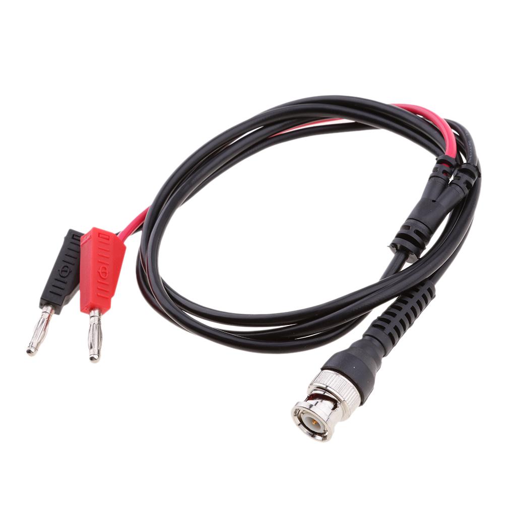 Pure Copper BNC Q9 to Dual 4mm Stackable Banana Plug with Test Leads Probe Cable 120CM