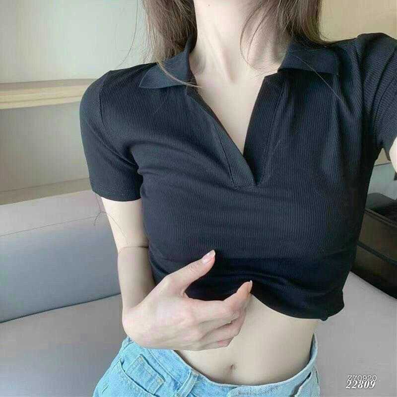 ÁO CROPTOP CỔ BẺ