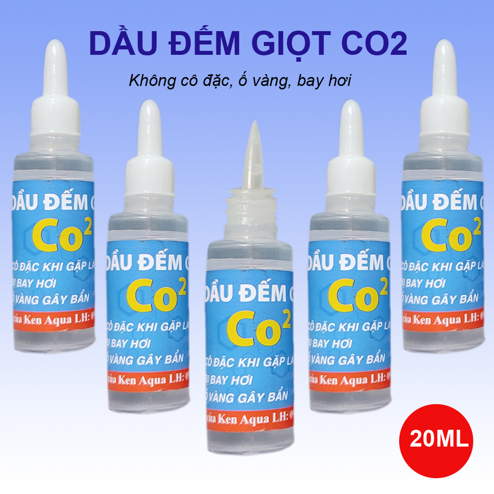 Dầu đếm giọt CO2 lạnh không đông, không ố vàng, bay hơi, bẩn ... dùng cho CO2 Mufan thủy sinh hồ cá 20ML