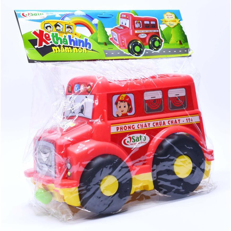 XE CỨU HỎA THẢ HÌNH MẦM NON 4 TRONG 1 AN TOÀN TUYỆT ĐỐI CHO BÉ