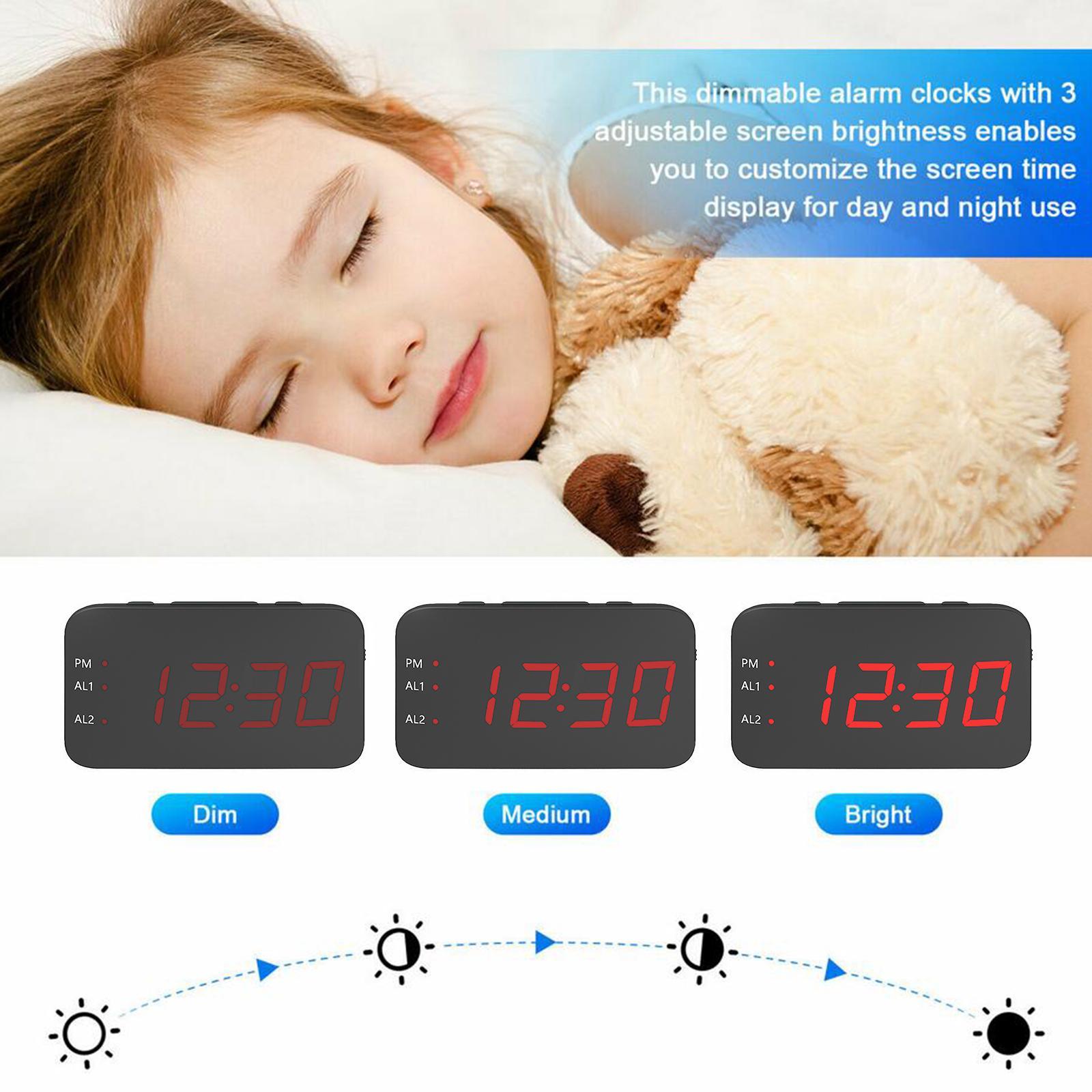 Digital Clock Led LED Display Snooze Desk Temperature Display Red