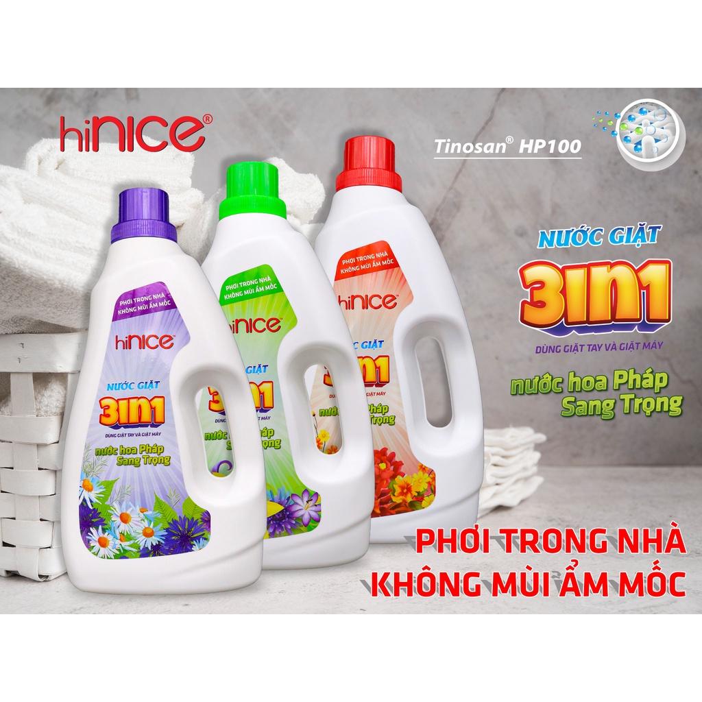 NƯỚC GIẶT hiNICE HƯƠNG NƯỚC HOA PHÁP KHÔNG MÙI ẨM MỐC 2.4KG