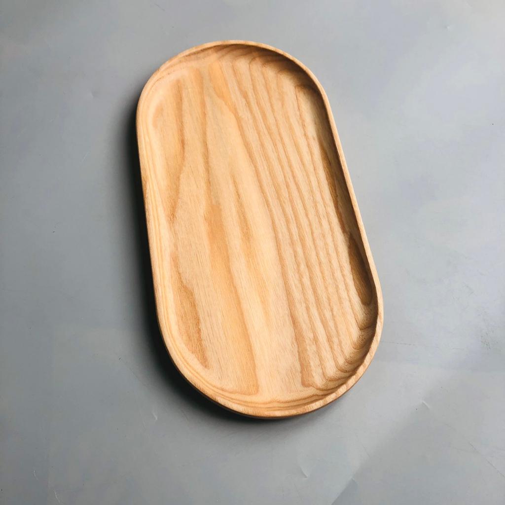 Khay Gỗ Đựng Đồ Ăn, Decor Hình Oval Chất Liệu Gỗ Tần Bì Xinh Xắn Của Craft Closet