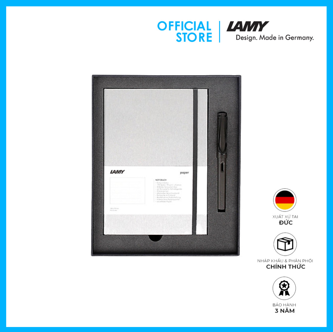 Gift Set Lamy Notebook A5 Softcover Grey+ Lamy Safari Matt Black - GSNSa0012