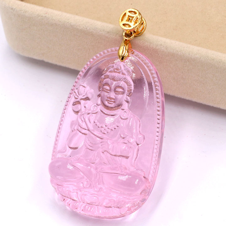 Mặt Phật Đại Thế Chí Bồ Tát pha lê hồng