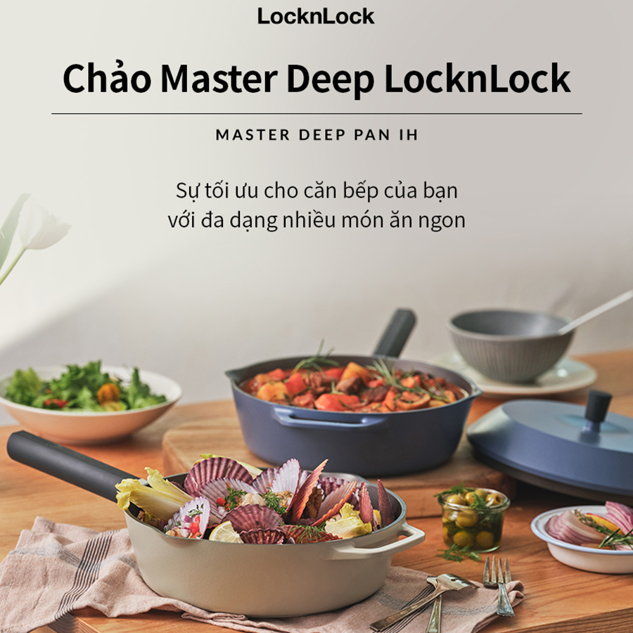 Chảo Master Deep LocknLock + nắp 24cm LMD1245-VN-4-AL