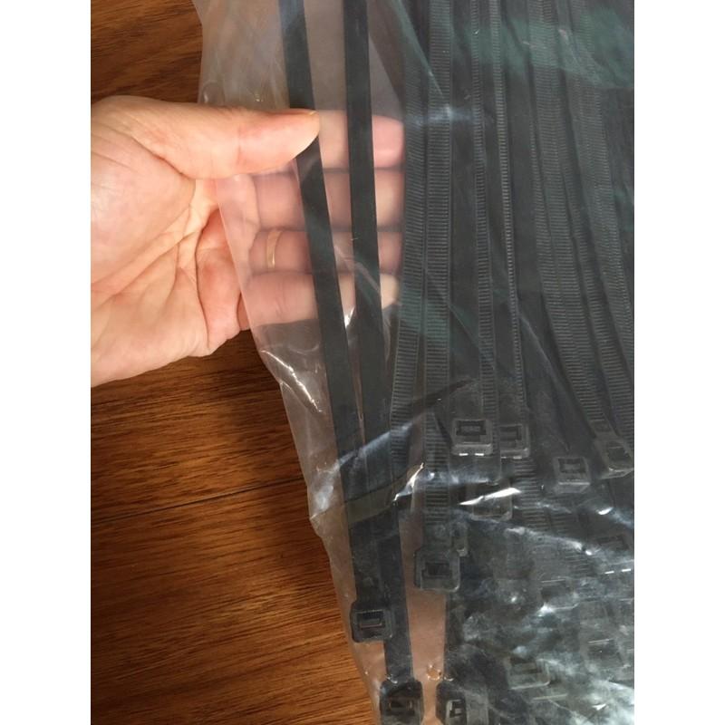 Túi 250 sợi dây rút nhựa đen, dây thít đen 8x350mm 35cm bản to dày