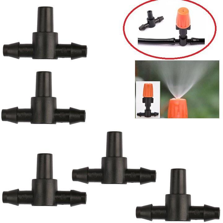 Chia T nối ống 4.7mm và gắn đầu béc phun sương các loại