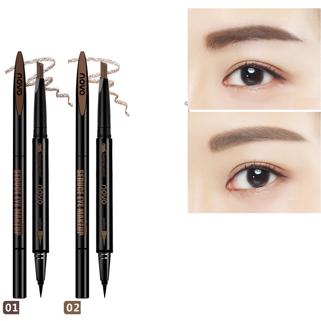 Chì Kẻ Mày 2in1 NoVo Makeup Seduce :Màu 2