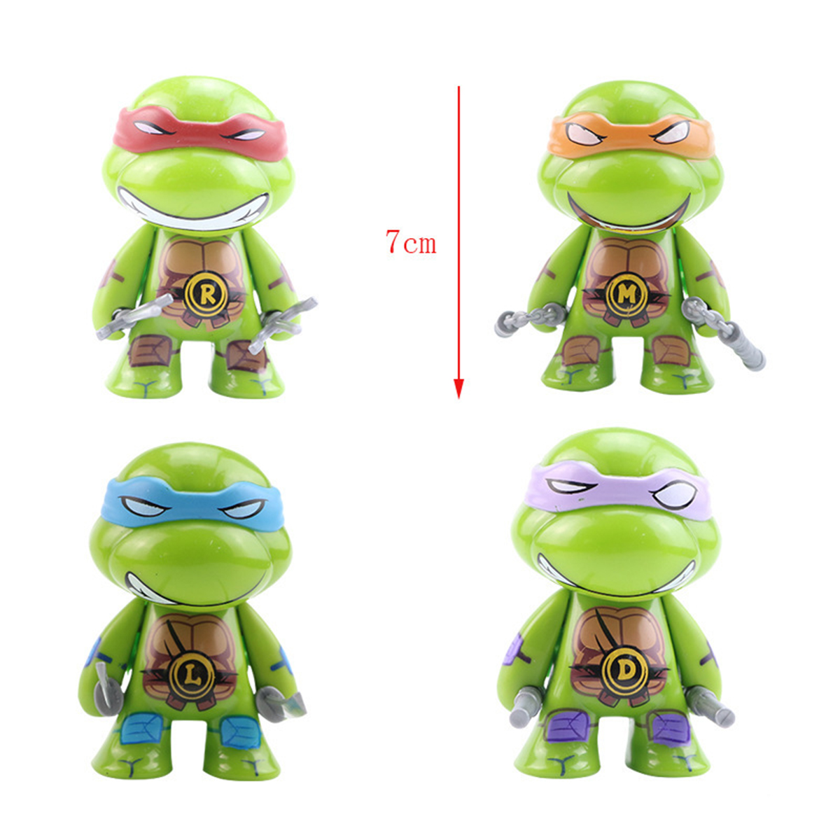 Bộ 04 Mô Hình Nhân Vật Ninja Rùa - Cao 7 cm (Mẫu 03)