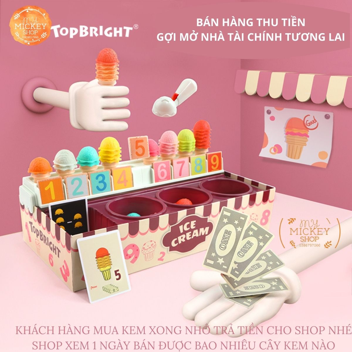 Bộ đồ chơi giáo dục sớm BÁN KEM HỌC TOÁN ICREAM MATH &amp; LOGIC cho bé từ 4 5 6 tuổi