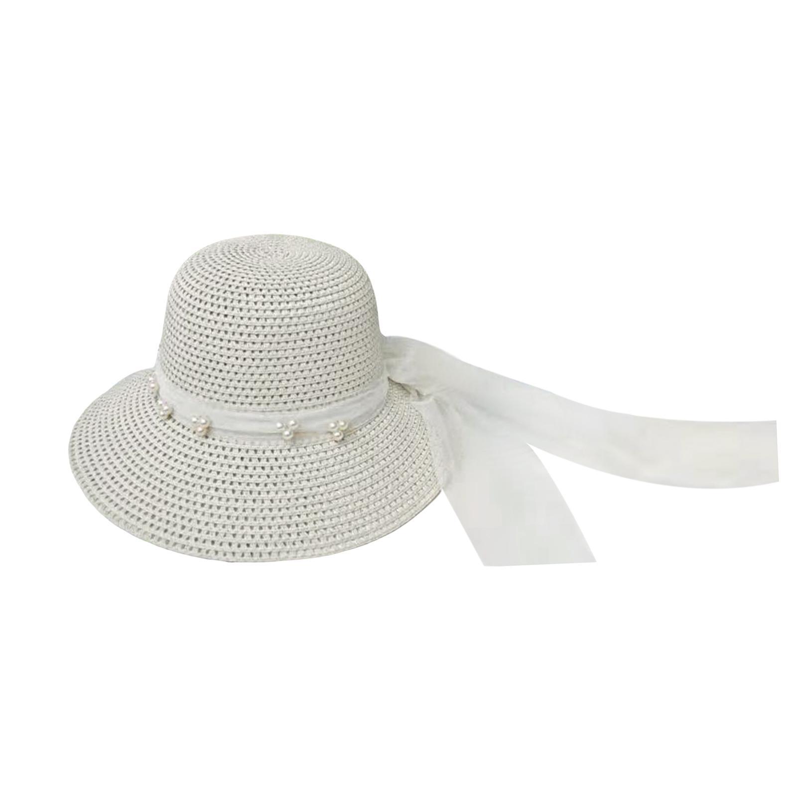 Women's Straw Hats Sun Hat Summer Beach Cap Wide Brim Visor Hats for Holiday