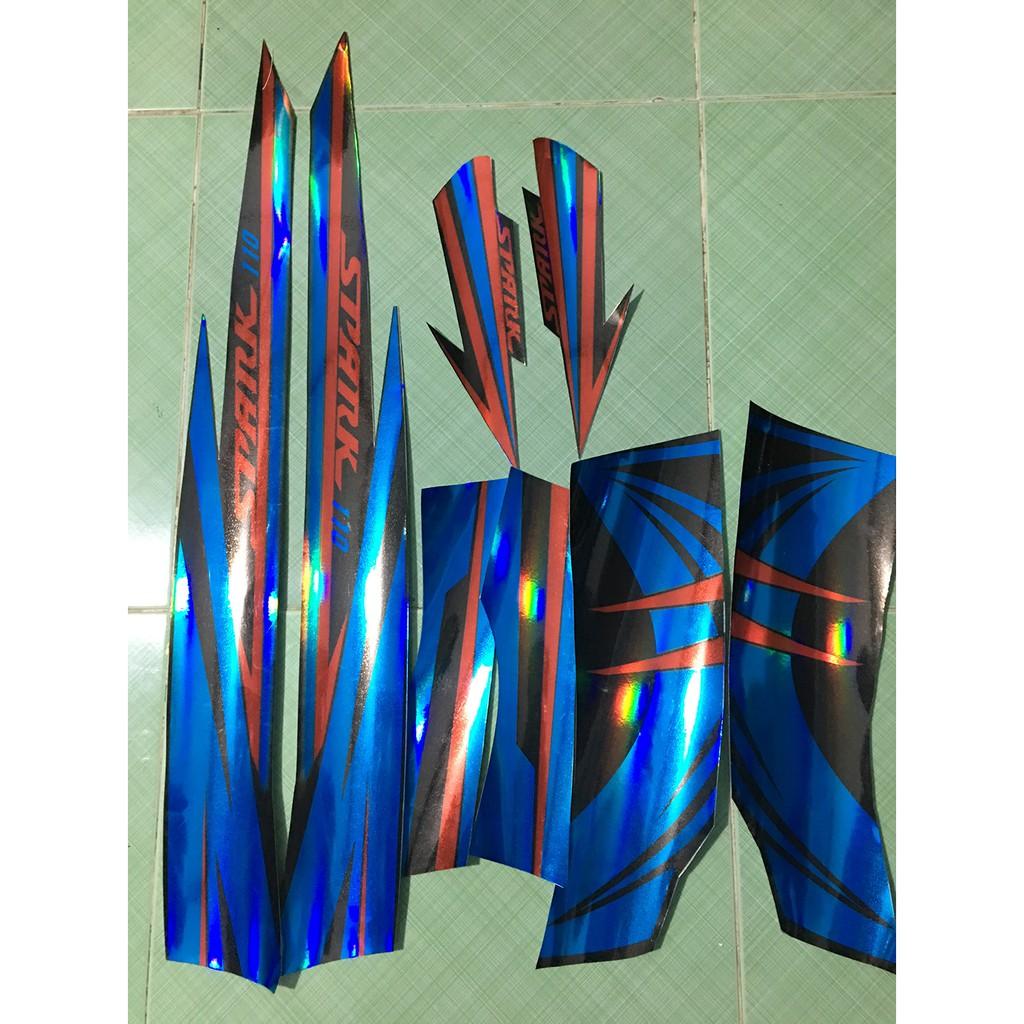 Tem sirius 110 spark xanh đen crom