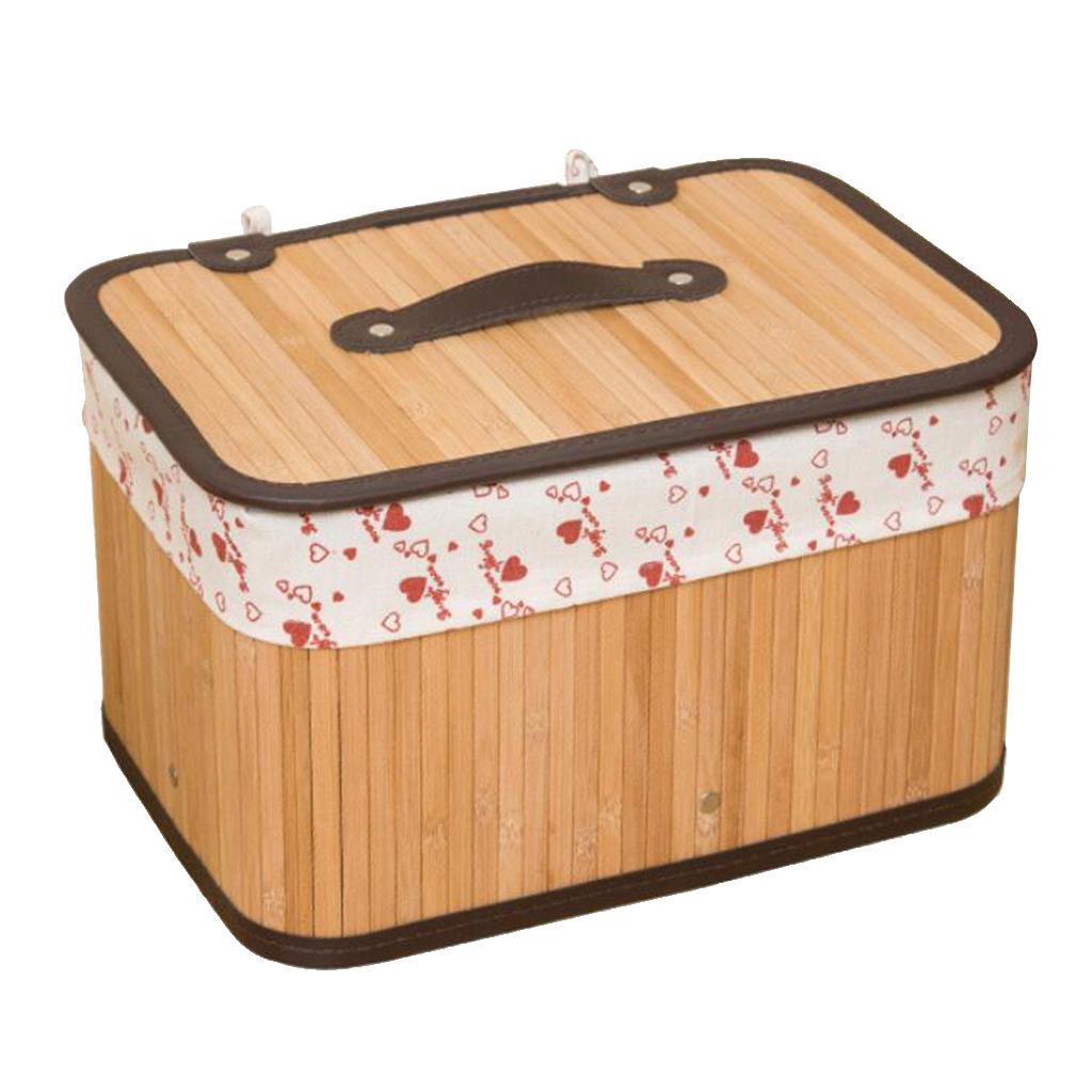 Weave storage basket with bamboo handmade snacks toy storage box